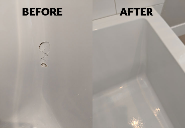 bathtub chip repair example