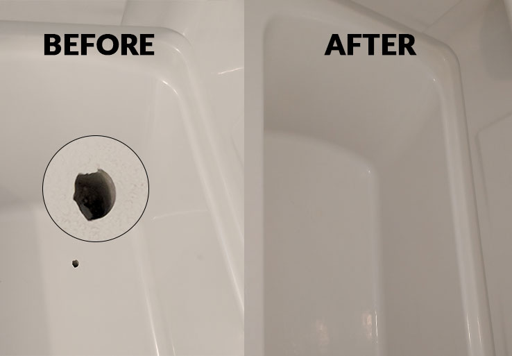 bathtub chip repair before and after